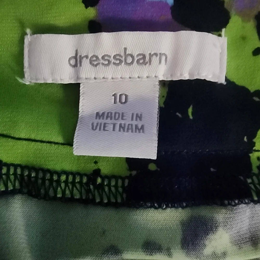 Dressbarn Abstract Watercolor Midi Dress, Size 10